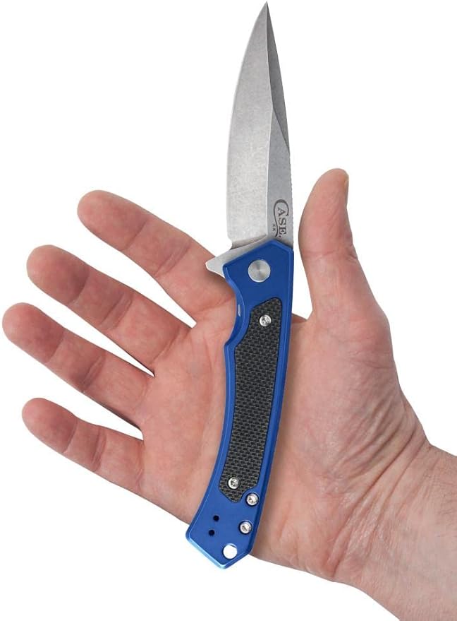 Case XX WR Pocket Knife Marilla EDC, S35VN Drop Point Blade, Blue Anodized Aluminum Handle W/Clip #25882 (MARILLA) 4 3/4" Inches Closed