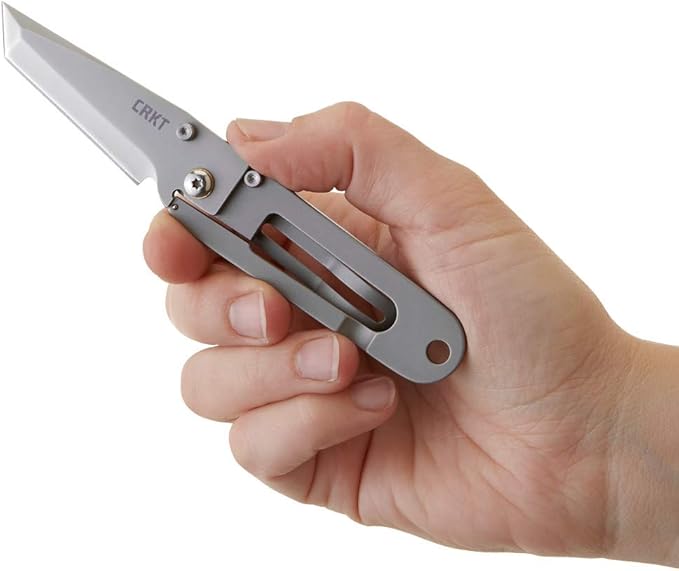 CRKT K.I.S.S. EDC Folding Pocket Knife: Compact Everyday Carry, Dual Grind Tanto, Frame Lock, Skeletonized Handle, Pocket Money Clip, Retail Packaging, 5500C