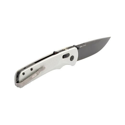 SOG Flash AT Daily Carry Ambidextrous Pocket Compact Folding Knife | Ergonomic Handle for Enhanced Grip | D2 Steel Blade, Concrete/Cool Gray