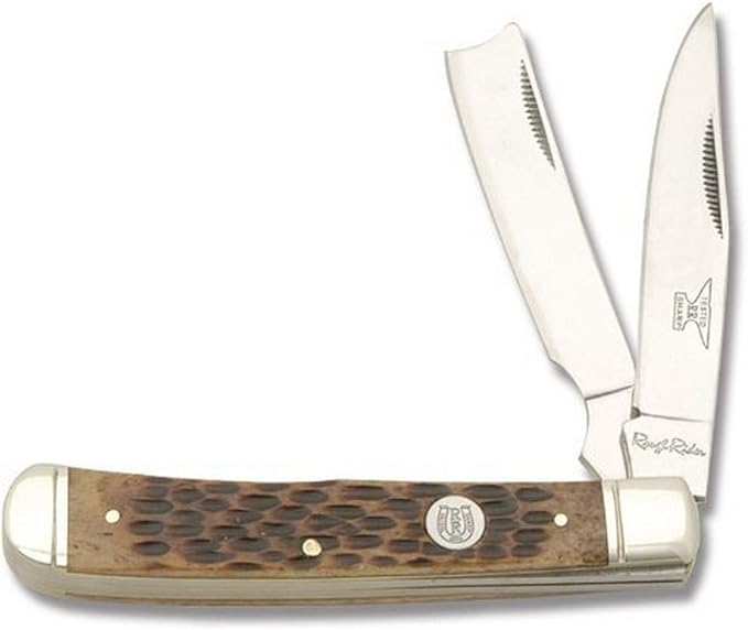 Rough Ryder RR072 Razor Trapper Amber Bone, Multii, One Size