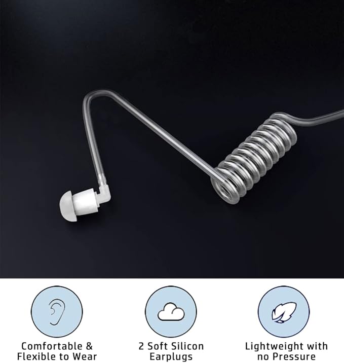 Headset Earpiece for HYT Hytera Radio BD502 BD502i BD552i PD402i PD482i PD502 PD562 TC-508 TC-626 HYT850 Power446 Walkie Talkie Acoustic Tube & Big PTT 2-pin with Screw