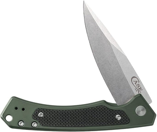 Case XX WR Pocket Knife Marilla EDC, S35VN Drop Point Blade, OD Green Anodized Aluminum Handle W/Clip #25883 (MARILLA) 4 3/4" Inches Closed