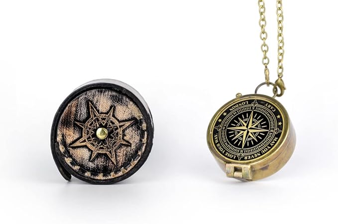 Handmade Antique Vintage Brass Compass | Exquisite Nautical Compass | Home Decor | Pocket Compass Gift for Every Occasion | Super7One