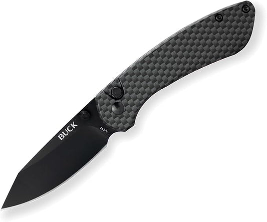 Buck Knives Mini Sovereign Button Lock Pocket Knife, Carbon Fiber