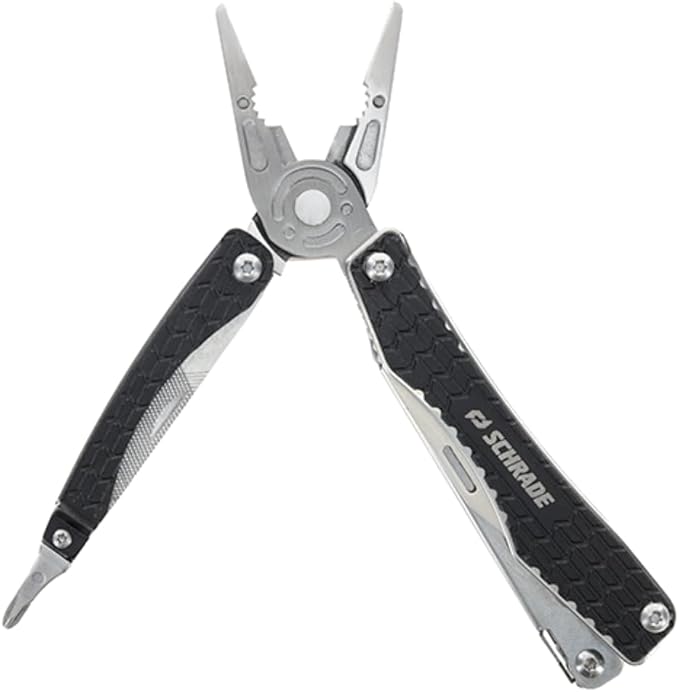 Schrade Delta Class Clench Multi-Tool with 2Cr13 Stainless Steel Components & Handle for EDC, Outdoor Survival