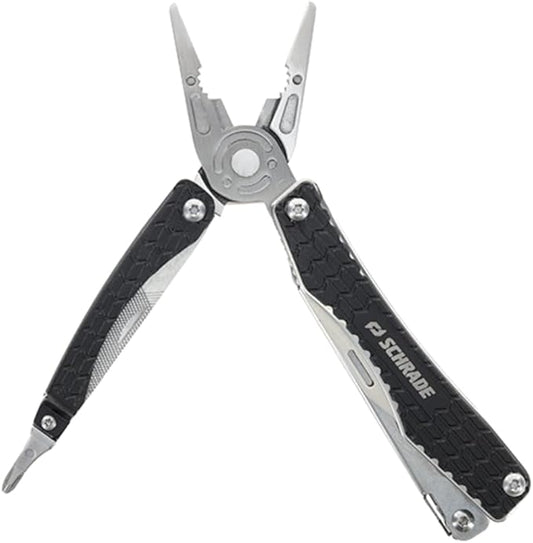 Schrade Delta Class Clench Multi-Tool with 2Cr13 Stainless Steel Components & Handle for EDC, Outdoor Survival