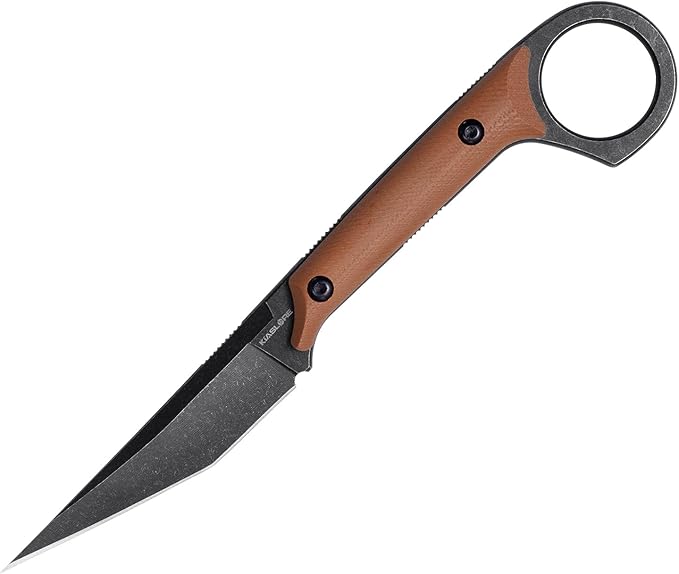 KS527 Fixed Blade Knife, D2 Blade G10 Handle for Men Women, with Kydex Sheath, Utility Knife for EDC Survival Hiking Camping Outdoor Everyday (Brown)
