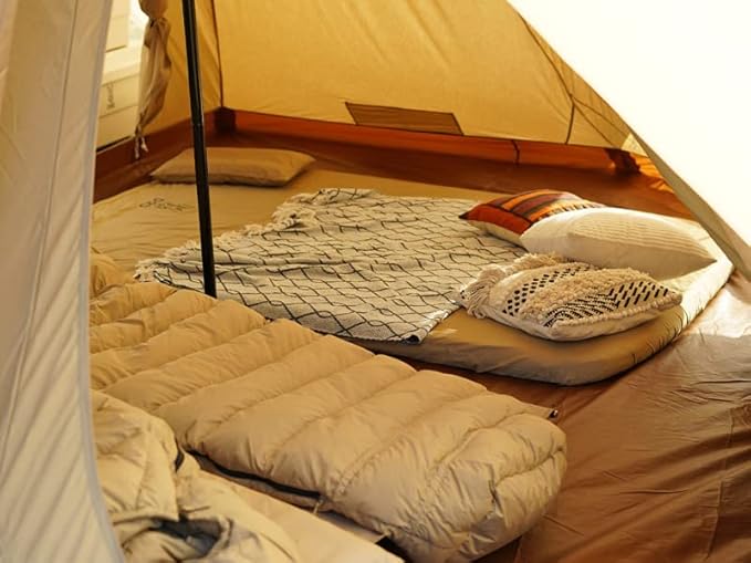 DOD Soto Sleeping Pad for Camping - Extra Thick Self-Inflating Camping Mattress and Camping Pillow - Tan - Large