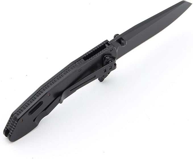 Sanrenmu B4-735 Black 8Cr13MoV Blade Stainless Handle Folding Knife