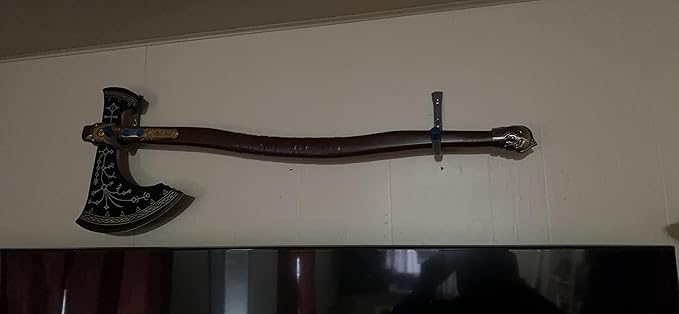 Handmade Kratos Axe, Leviathan Axe, God of War, Viking Axe, Cosplay Axe, Cosplay Armor with Leather Sheath Camping Bearded Axes & Hatchets Hunting Fantsy Axe Valentine's Day Gift (VK-Ax-9)