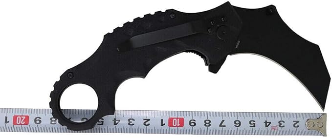 MASALONG Protection Folding Claw Tactical Outdoor fold Knife (Black)