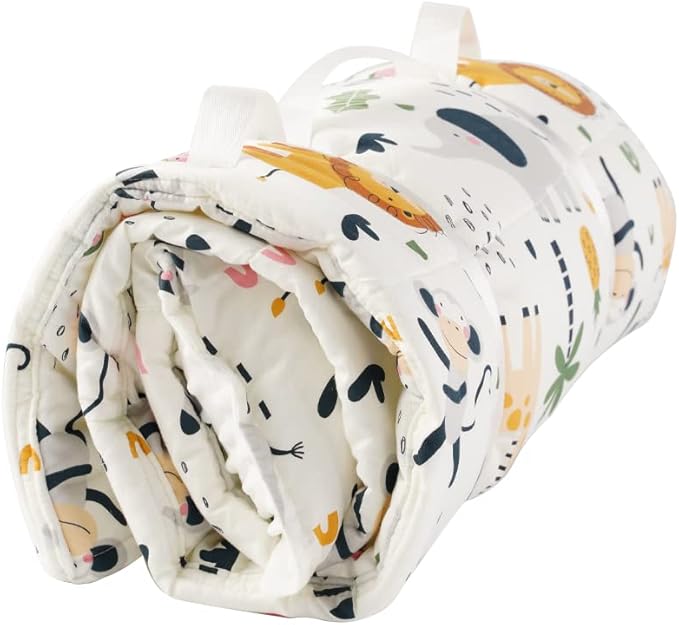 Bunnikins & Clover Toddler Nap Mat with Removable Pillow, Nap Mats for Preschool, Easy Clean Toddler Nap Pad for Kindergarten, Kids Sleeping Bag for Travel Camping