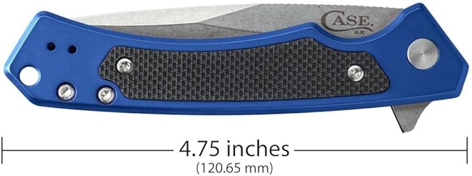 Case XX WR Pocket Knife Marilla EDC, S35VN Drop Point Blade, Blue Anodized Aluminum Handle W/Clip #25882 (MARILLA) 4 3/4" Inches Closed