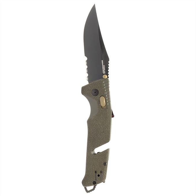 SOG Trident at Ambidextrous Professional Partially Serrated Folding Knives | Heat-Treated CRYO D2 Stainless Steel Blade