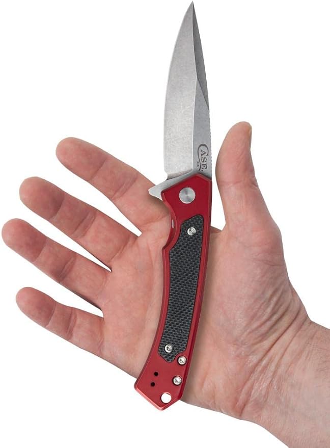 Case XX WR Pocket Knife Marilla EDC, S35VN Drop Point Blade, Red Anodized Aluminum Handle W/Clip #25881 (MARILLA) 4 3/4" Inches Closed