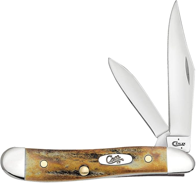Case WR XX Pocket Knife Indian Sambar Stag Peanut Item #048 - (5220 SS) - Length Closed: 2 7/8 Inches