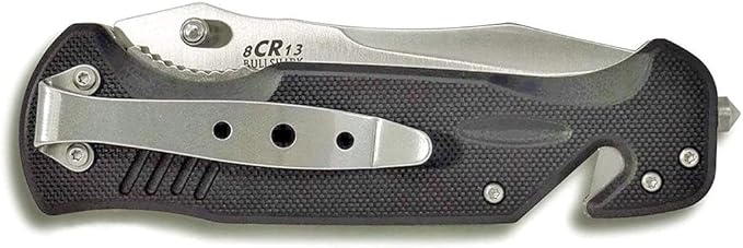 BULLSHARK - Folding Pocket Knife - Straight Blade Silver - Manual Open