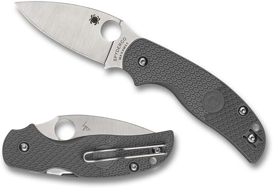 Spyderco Knives Sage 5 Lightweight Compression Lock C123PGY Gray FRN Maxamet Steel Pocket Knife