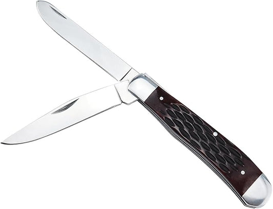 ALBATROSS Traditional Stainless steel Folding Pocket Knives with 2 Blades, FK060 (Brown)