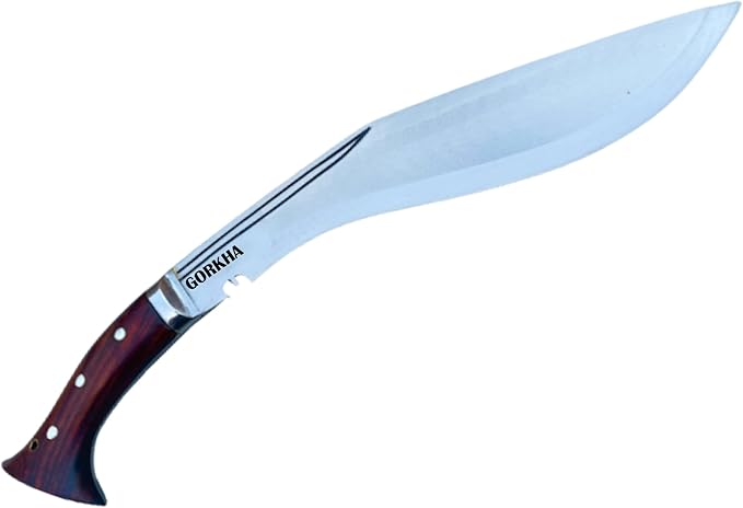World War I Kukri Knife 10.5 IN Fixed Blade Panawal Balance 17 IN Gurkha Khukuri, Leather Sheath 2 Knives - Handmade In Nepal