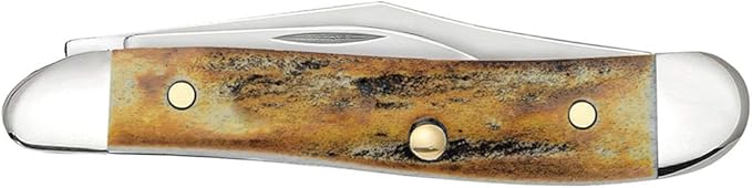 Case WR XX Pocket Knife Indian Sambar Stag Peanut Item #048 - (5220 SS) - Length Closed: 2 7/8 Inches