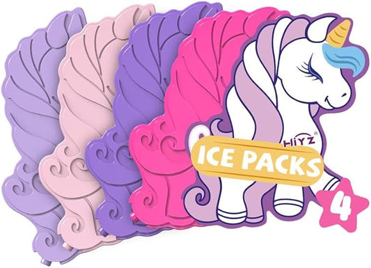 HiYZ Unicorn Ice Packs for Lunch Boxes - Reusable Kids Ice Packs - Quick Freeze, Space Saving, Long-Lasting Cooler for Lunch Box, Thin Ice Packs Ideal for Travel, Picnics, and School