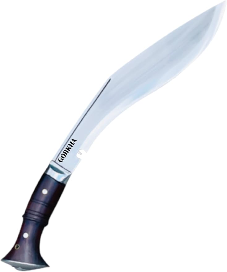 Hand-Hammered 12" Fixed Blade World War II Historical Kukri Knife Panawal Overall 18" full Tang Khukuri With Leather Sheath & 2 Small Knives - Hand Forged In Nepal