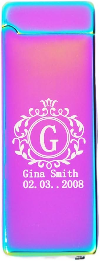 Custom Electric Lighter Personalized Kitchen for Candle Gift Windproof USB Rechargeable Dual Arc for Camping Christmas Father's Day Valentine's Day… (Custom) (Custom)
