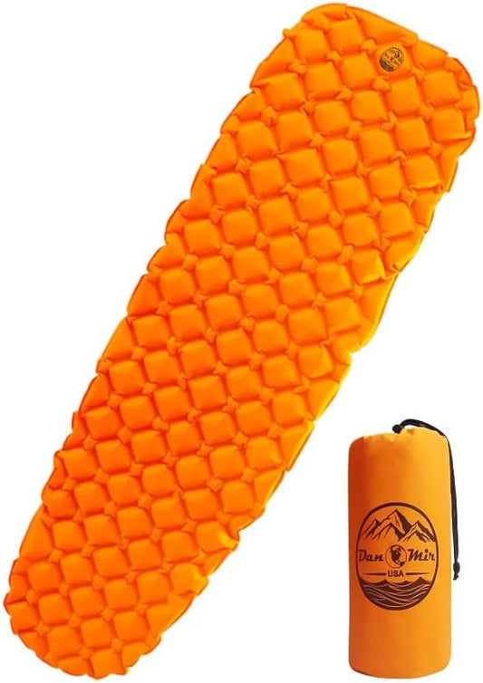 DanMir Camping Sleeping Pad - Ultralight Inflatable Camping Mattress for Hiking; Backpacking Camping Gear Must Have; Includes Carry Bag, Repair Kit; Compact Camping Mat and Portable Truck Bed Mattress