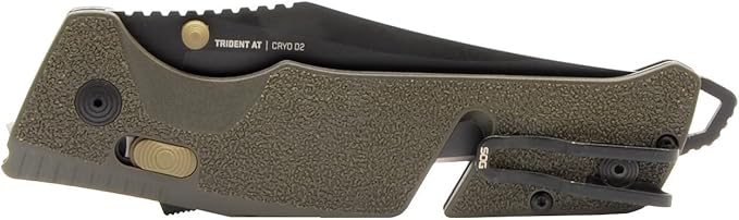 SOG Trident at Ambidextrous Professional Partially Serrated Folding Knives | Heat-Treated CRYO D2 Stainless Steel Blade