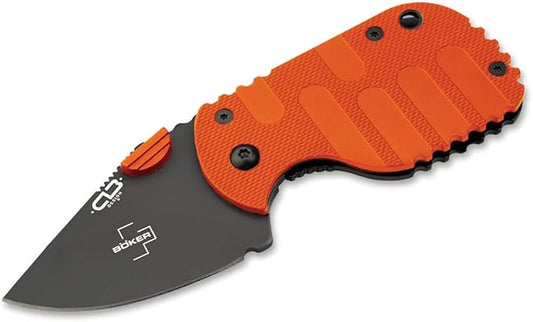 Boker Plus Subcom 2.0-1.69" D2 Steel Blade with Milled Zytel Handle, Designed by Chad Los Banos - 01BO525 (Orange)