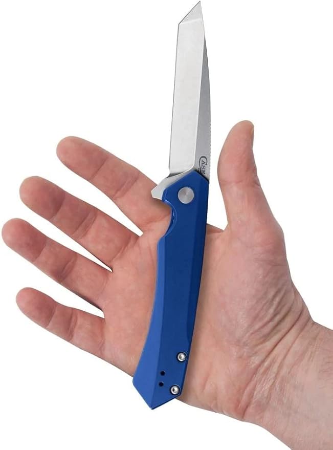 Case XX WR Pocket Knife Kinzua EDC, S35VN Tanto Blade, Blue Anodized Aluminum Handle W/Clip #64663 (KINZUA) 4 3/4" Inches Closed