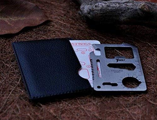 Survival Credit Card Multitool by Tuncily (Silver) - 11 in 1 Wallet Multipurpose Tool, Bottle Opener, Everyday Utility Tactical Multi Tool | Surprise Gift for All Occasions