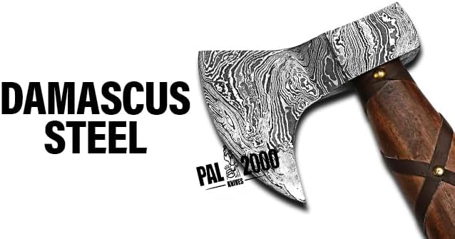 AX-9436 Custom Handmade Viking Hatchet Axe Damascus Steel Bearded Axe Camping Tomahawk Battle Axe with Sheath