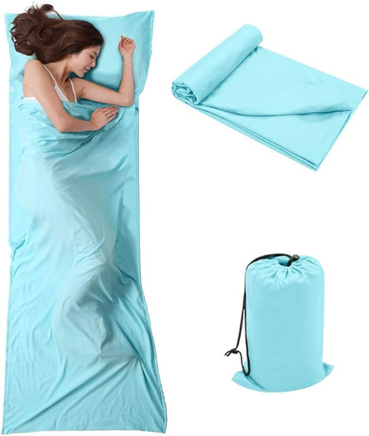 Travel and Camping Sheet Sleeping Bag Liner - Lightweight Compact and Portable Adult Sleeping Bag - Ideal for Traveling,Hostels and Camping