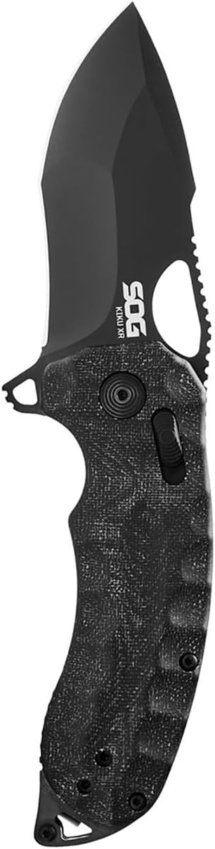 SOG Kiku Quick-Opening Sharp Ambidextrous Pocket Folding Knives with Linen Micarta Handle | CTS XHP Steel, XR Lock