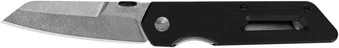 Kershaw Mixtape Pocketknife; 3.1 Inch 8Cr13MoV Stonewashed Stainless Steel Reverse Tanto Blade, Glass Filled Nylon Handle, Manual Opening, Liner Lock and Thumb Disk (2050), Black, Normal