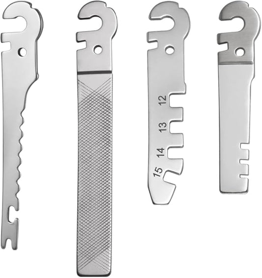Roxon FT03 Build Your Own Multitool Accessory for Flex Multitool (Flat File, Fish Hook Remover & Fish Scaler, Fish Hook Sharpener Adjuster, Bicycle Spoke Wrench) good for Fishing & Camping