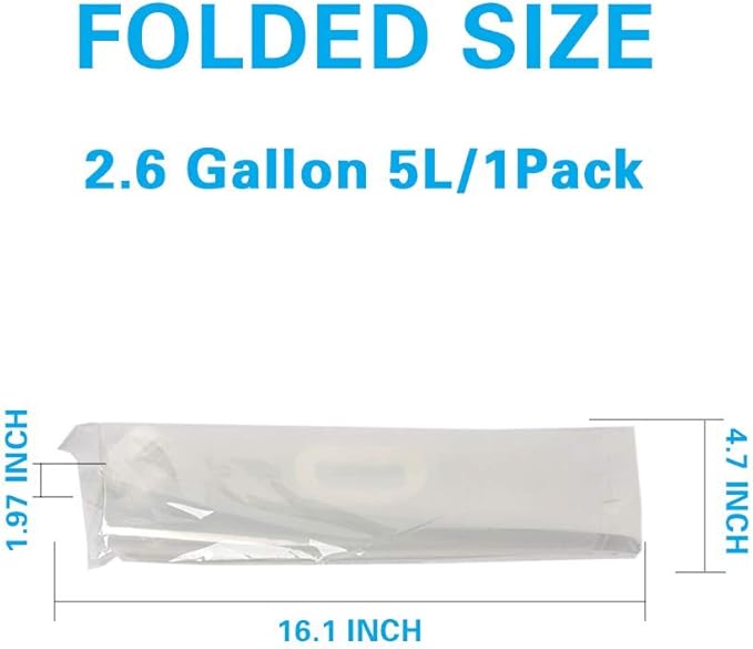 1.3 Gallon /2.6 Gallon Collapsible Water Container Bag, BPA Free Food Grade Clear Plastic Storage Jug for Sport Camping Riding Mountaineer,Freezable,Food Grade (2.6 Gal/10L-10-pack)