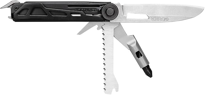 Gerber Gear Armbar Trade 8-in-1 Multi-tool - 2.5" Plain Edge Blade, Pry Bar, Hammer - EDC Gear and Equipment - Onyx