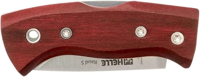 HELLE Knives - Raud S -Foldable Knife W/Clip - Birch Wood Handle - 12C27 Stainless Steel - Made in Norway