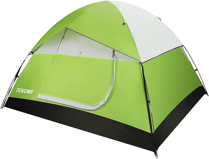 Camping Tent, TEKOMI Waterproof Family Dome Tent with Removable Rain Fly, Instant Cabin Tent for 60 Seconds Set Up, Advanced Venting Design, Fit Camp Backpacking Hiking Outdoor, Dark Green