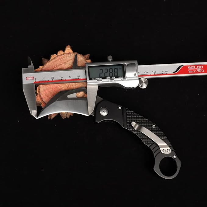 tactical folding claw pocket knife, outdoor survival high carbon stainless steel blade CNC aluminum handle