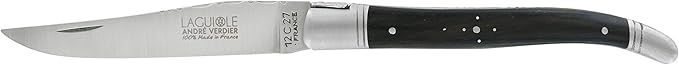 Laguiole PRESTIGE folding pocket knife 12 cm, Ebony Wood Handle, Made In France