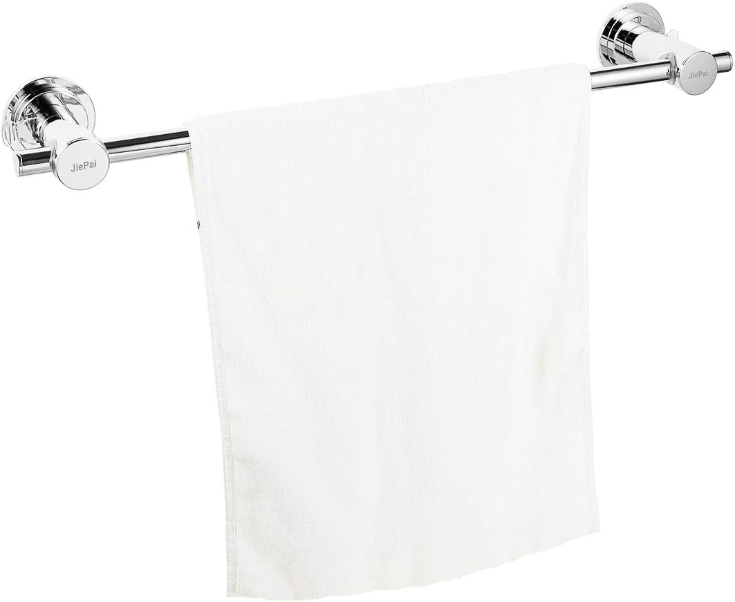 JiePai Suction Cup Towel Bar 24 Inch,Removable Modern Vacuum Suction Towel Holder for Bathroom Door Adhesive Towel Bar Suction Towel Rack Holder