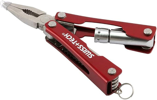 SWISS+TECH ST35000 Mini Pocket Multi-Tool, 8-in-1 Tool, Use During Camping, Sports (Single Pack)