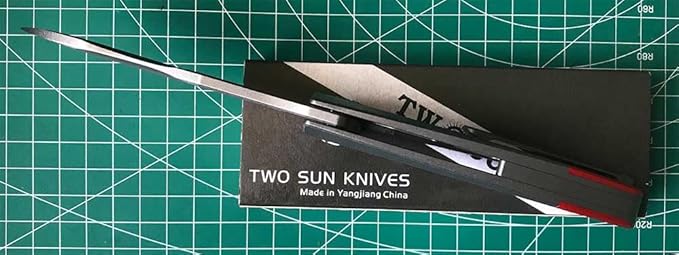 Twosun Folding Knife With K110 Blade Red G10 and Tc4 Titanium Handle Plain Edge EDC Camping Knife TS432-K110-Satin