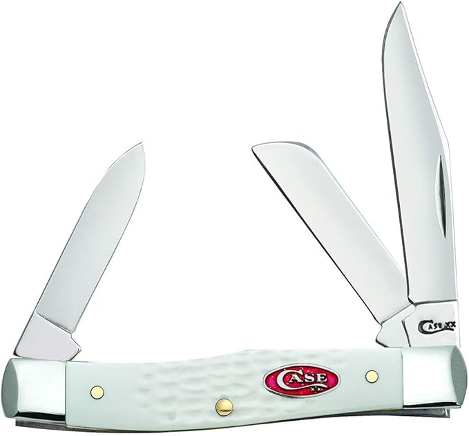 Case WR XX Pocket Knife Sparxx White Jigged Synthetic Medium Stockman Item #60184 - (63032 SS) - Length Closed: 3 5/8 Inches