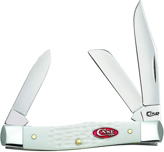 Case WR XX Pocket Knife Sparxx White Jigged Synthetic Medium Stockman Item #60184 - (63032 SS) - Length Closed: 3 5/8 Inches