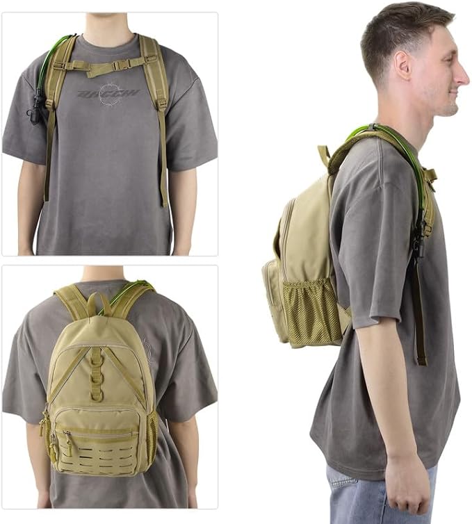 Mini Small Tactical Backpack MOLLE Daypack Gear Pack Camping Bag ,Small Hydration Pack Outdoor Water Bladder Carrier Pack